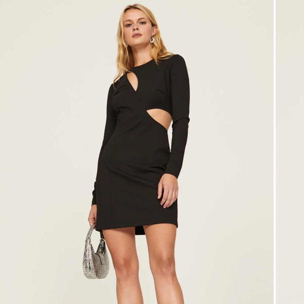 Ronny Kobo Collection Black Asymmetrical Bodycon Dress